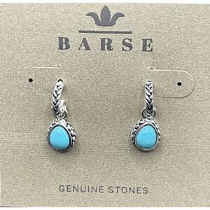 Barse Basics Earrings- Turquoise- Silver- NWT